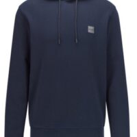 Hugo Boss Kapuzen-Sweatshirt Wetalk 1 aus French Terry mit meliertem Logo-Aufnäher dunkelblau 404 Hugo Boss Kapuzen-Sweatshirt Wetalk 1 aus French Terry mit meliertem Logo-Aufnäher dunkelblau 404