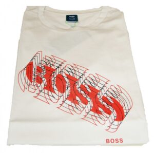 Hugo Boss Regular-Fit T-Shirt TEE 3 aus Baumwolle mit mehrfarbigem Logo Farbe open white 131