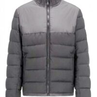 Hugo Boss Wattierte Jacke Cink aus verschiedenen Materialien mit Logo-Aufnäher grau 040