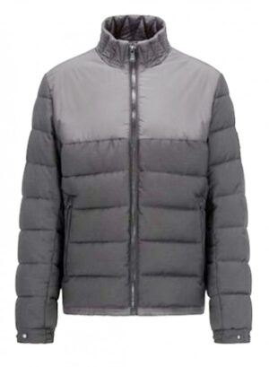 Hugo Boss Wattierte Jacke Cink aus verschiedenen Materialien mit Logo-Aufnäher grau 040