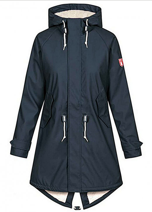 DERBE Travel Cozy Friese Tidaholm  Damen Regenjacke gefüttert dunkelblau 010 DERBE Travel Cozy Friese Tidaholm  Damen Regenjacke gefüttert dunkelblau 010