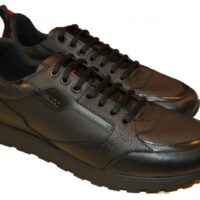 Hugo Boss Sneaker Icelin_Runn_Lo im Retro-Look mit Veloursleder- und Leder Details  schwarz 001