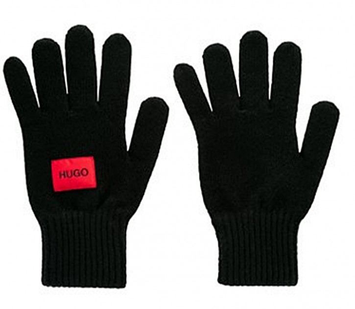 Hugo Boss Handschuhe Waff aus Schurwoll-Mix mit Logo schwarz 001 Hugo Boss Handschuhe Waff aus Schurwoll-Mix mit Logo schwarz 001