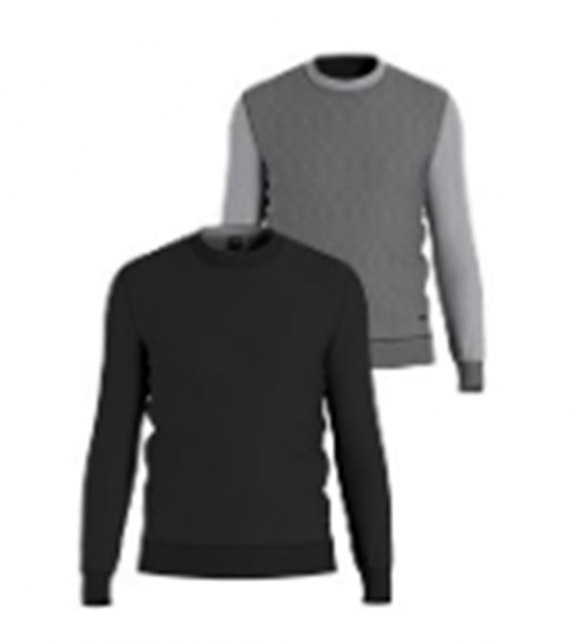 Hugo Boss  Strickpullover NATOLI  mit Wendefunktion Farbe schwarz/grau 001 Hugo Boss  Strickpullover NATOLI  mit Wendefunktion Farbe schwarz/grau 001