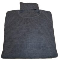 Hugo Boss Rollkragenpullover Novemzo aus gerippter Schurwolle grau 030