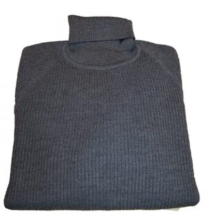 Hugo Boss Rollkragenpullover Novemzo aus gerippter Schurwolle grau 030