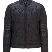 Hugo Boss Regular-Fit Bikerjacke OLUD aus recyceltem Material mit Füllung schwarz 001