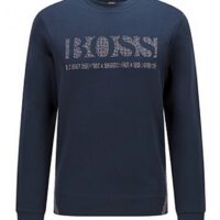 Hugo Boss Slim-Fit Sweatshirt Salbo Iconic mit Rundhalsausschnitt und verpixeltem Logo  410