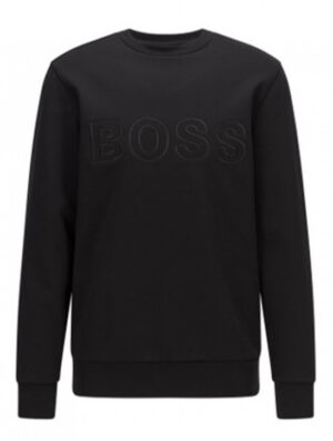 Hugo Boss Sweatshirt Stadler 57 aus merzerisierter Bio-Baumwolle mit Logo schwarz 001