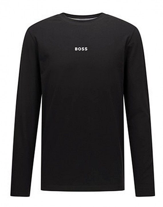 Hugo Boss Longsleeve TChark 1 aus Stretch-Baumwolle mit fünflagigem Logo schwarz 001 Hugo Boss Longsleeve TChark 1 aus Stretch-Baumwolle mit fünflagigem Logo schwarz 001