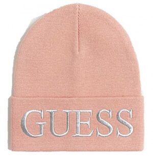 GUESS Mütze mit Logostickerei rose mit Schriftzug in silber