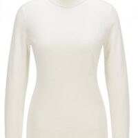 Hugo Boss Slim-Fit Rollkragenpullover C_Fiddinias aus Baumwoll-Mix mit Seide und Kaschmir weiss 118