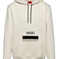 Hugo Boss Herren Kapuzensweat Shirt mit Logo und Klettverschluss beige 107 Hugo Boss Herren Kapuzensweat Shirt mit Logo und Klettverschluss beige 107