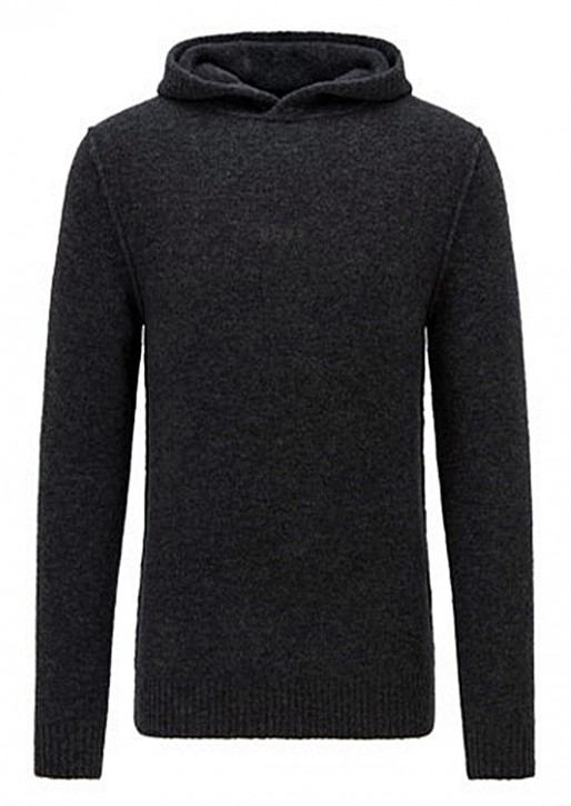 Hugo Boss Kapuzen-Pullover Karletto mit Logo-Stickerei grau 022 Hugo Boss Kapuzen-Pullover Karletto mit Logo-Stickerei grau 022