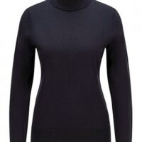 Hugo Boss Slim-Fit Rollkragenpullover C_Fiddinias aus Baumwoll-Mix mit Seide und Kaschmir dunkelblau 466