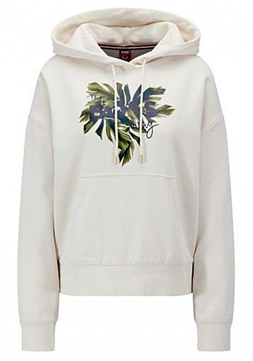 Hugo Boss Kapuzen-Sweatshirt C_Ebaisy aus Baumwoll-Terry mit Print der Saison weiß 973 Hugo Boss Kapuzen-Sweatshirt C_Ebaisy aus Baumwoll-Terry mit Print der Saison weiß 973
