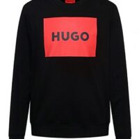 Hugo Pullover Duragol222 aus Baumwoll-Terry mit rotem Logo-Print schwarz 001