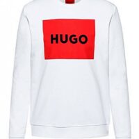 Hugo Pullover Duragol222 aus Baumwoll-Terry mit rotem Logo-Print weiß 100