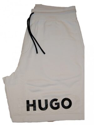 HUGO Dilton Baumwoll-Shorts aus French Terry mit Logo Weiß 100