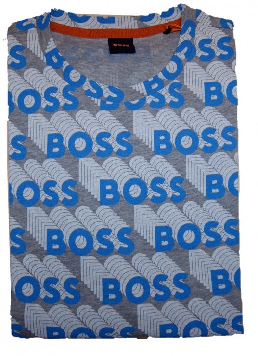 Hugo Boss Herren T-Shirt TAllover Blau 041 Hugo Boss Herren T-Shirt TAllover Blau 041
