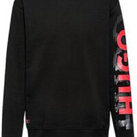 HUGO Herren Deronese Sweatshirt mit Ärmellogo Farbe Schwarz 001