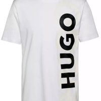 HUGO HERREN T-Shirt Dansovino aus Bio-Baumwolle mit Rundhalsausschnitt und Transition-Logo Weiß 100
