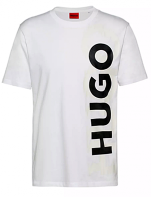 HUGO HERREN T-Shirt Dansovino aus Bio-Baumwolle mit Rundhalsausschnitt und Transition-Logo Weiß 100