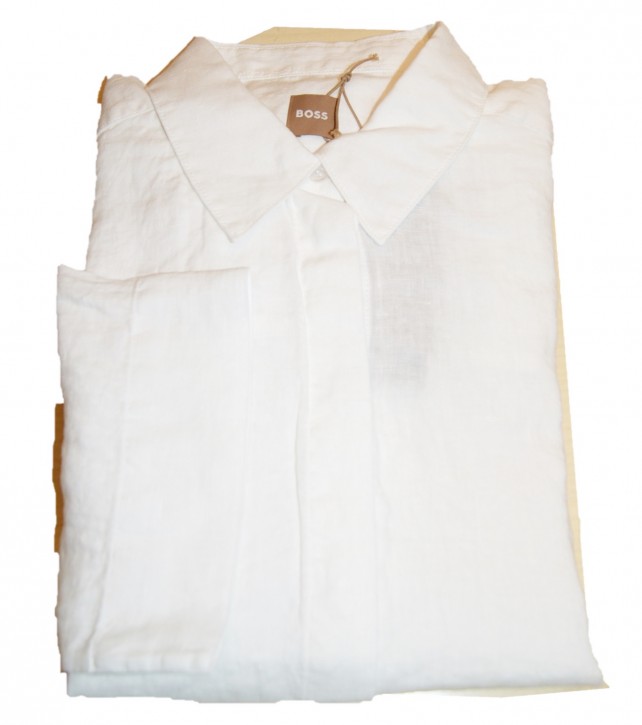 Hugo Boss Damen C_Bilina Bluse mit verdeckter Knopfleiste weiß 100 Hugo Boss Damen C_Bilina Bluse mit verdeckter Knopfleiste weiß 100