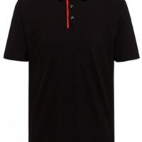 HUGO Herren Poloshirt Dichelangelo aus Baumwoll-Piqué mit rotem Logo-Tape Schwarz 001