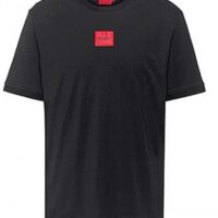 HUGO Baumwoll-T-Shirt Diragolino212 mit regulärer Passform und rotem Logo-Etikett Dunkelblau 405 HUGO Baumwoll-T-Shirt Diragolino212 mit regulärer Passform und rotem Logo-Etikett Dunkelblau 405