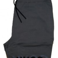 HUGO Dilton Baumwoll-Shorts aus French Terry mit Logo grau 069