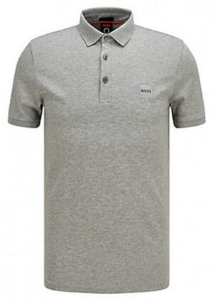 Hugo Boss Slim-Fit Poloshirt Passenger aus Stretch-Baumwolle mit Logo-Aufnäher grau 051