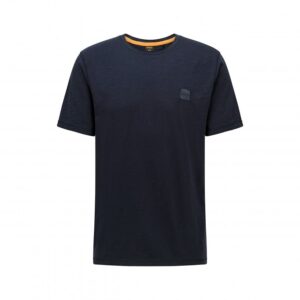 Hugo Boss Herren Rundhals T-Shirt TEGOOD mit Label patch auf der Brust dunkelblau 404