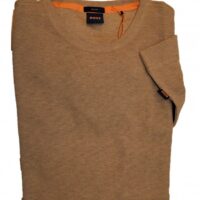 Hugo Boss Slim-Fit Longsleeve Tempest mit Logo-Aufnäher beige 260