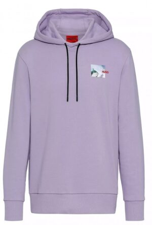 Hugo Kapuzen-Sweatshirt Dlubdance aus Baumwoll-Terry mit Grafik-Artwork Lila 532