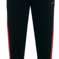 Hugo Boss Herren Jogginghose Darpaccio aus Baumwolle mit roten Logo-Tapes Schwarz 001