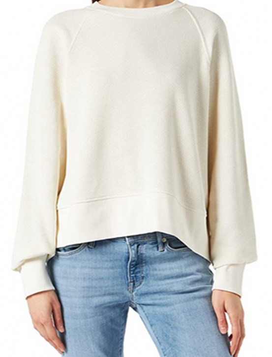 Hugo Boss Damen C_Epiqua Sweatshirt mit Lochmuster open white  118 Hugo Boss Damen C_Epiqua Sweatshirt mit Lochmuster open white  118