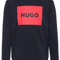 Hugo Pullover Duragol222 aus Baumwoll-Terry mit rotem Logo-Print dunkelblau 405