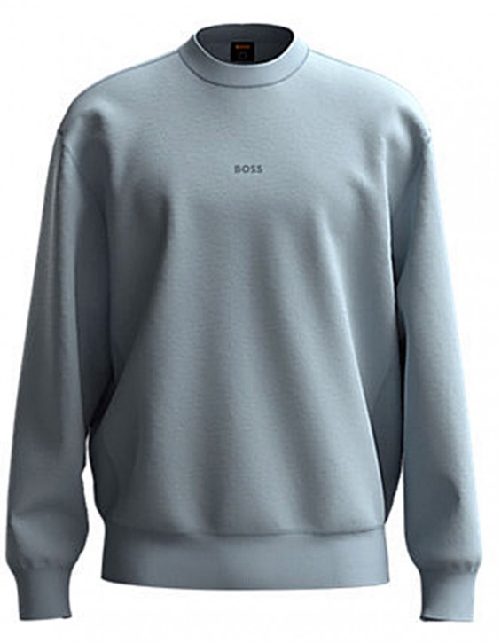 Hugo Boss Herren Wefade Sweatshirt mit Gummierten Logo Grau 080 Hugo Boss Herren Wefade Sweatshirt mit Gummierten Logo Grau 080
