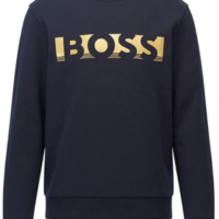 Hugo Boss Salbo 1 Sweatshirt mit Logo-Schriftzug auf der Brust dunkelblau 402
