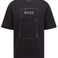 Hugo Boss Talboa AJ 1 Relaxed-Fit T-Shirt aus Interlock-Baumwolle mit exklusivem Artwork schwarz 001