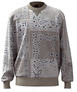 Hugo Boss Sweatshirt WAllover mit Muster bedruckt beige  271