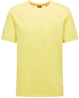 Hugo Boss Herren Rundhals T-Shirt TEGOOD mit Label patch auf der Brust beige 271