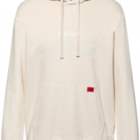 Hugo Men Debster Relaxed-Fit Hoodie aus Bio-Baumwolle mit Manifesto-Logo Hellbeige 272