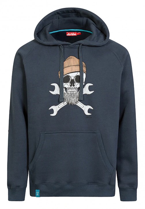 DERBE Schädel Herren Hoody Navy Dunkelblau 010 DERBE Schädel Herren Hoody Navy Dunkelblau 010