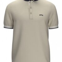 Hugo Boss Poloshirt Paddy aus Bio-Baumwolle beige 271 mit geschwungenem Logo Hugo Boss Poloshirt Paddy aus Bio-Baumwolle beige 271 mit geschwungenem Logo