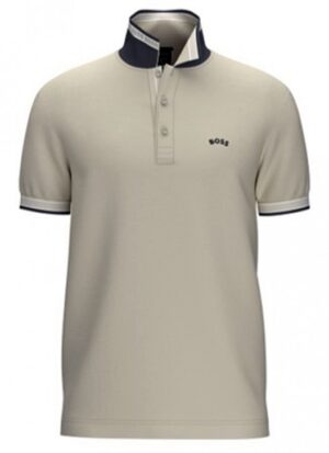 Hugo Boss Poloshirt Paddy aus Bio-Baumwolle beige 271 mit geschwungenem Logo