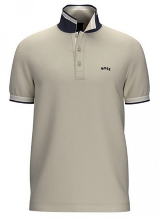 Hugo Boss Poloshirt Paddy aus Bio-Baumwolle beige 271 mit geschwungenem Logo Hugo Boss Poloshirt Paddy aus Bio-Baumwolle beige 271 mit geschwungenem Logo