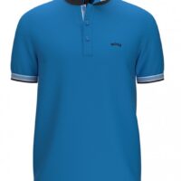 Hugo Boss Poloshirt Paddy aus Bio-Baumwolle mit geschwungenem Logo blau 489 Hugo Boss Poloshirt Paddy aus Bio-Baumwolle mit geschwungenem Logo blau 489