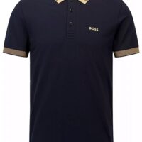 Boss Slim-Fit Poloshirt Paule aus Baumwoll-Mix mit kontrastierende Besätze Dunkelblau 402 Boss Slim-Fit Poloshirt Paule aus Baumwoll-Mix mit kontrastierende Besätze Dunkelblau 402
